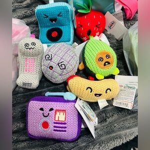 Cute Plush Food & Gadget Toy Set 7- Smiling Avocado, Banana, Strawberry